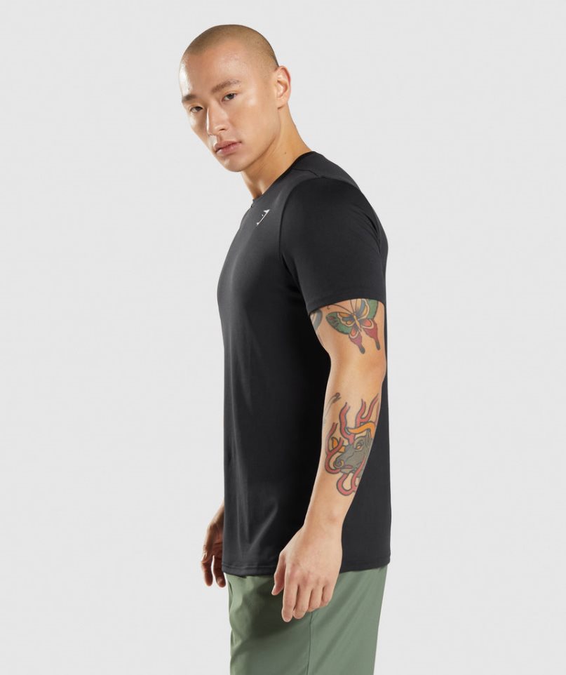 Men's Gymshark Arrival T-Shirts Black | NZ 0SBUMY